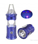 Solar Lantern with Disco Lights and Torch, Solar Lamp, 3 in 1 Recharging Camping Lights, Solar LED Lamp, Blue Color